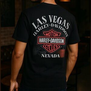 Harley-Davidson Las Vegas “Ride All Day Play All Night” Graphic SS Tee, VGUC